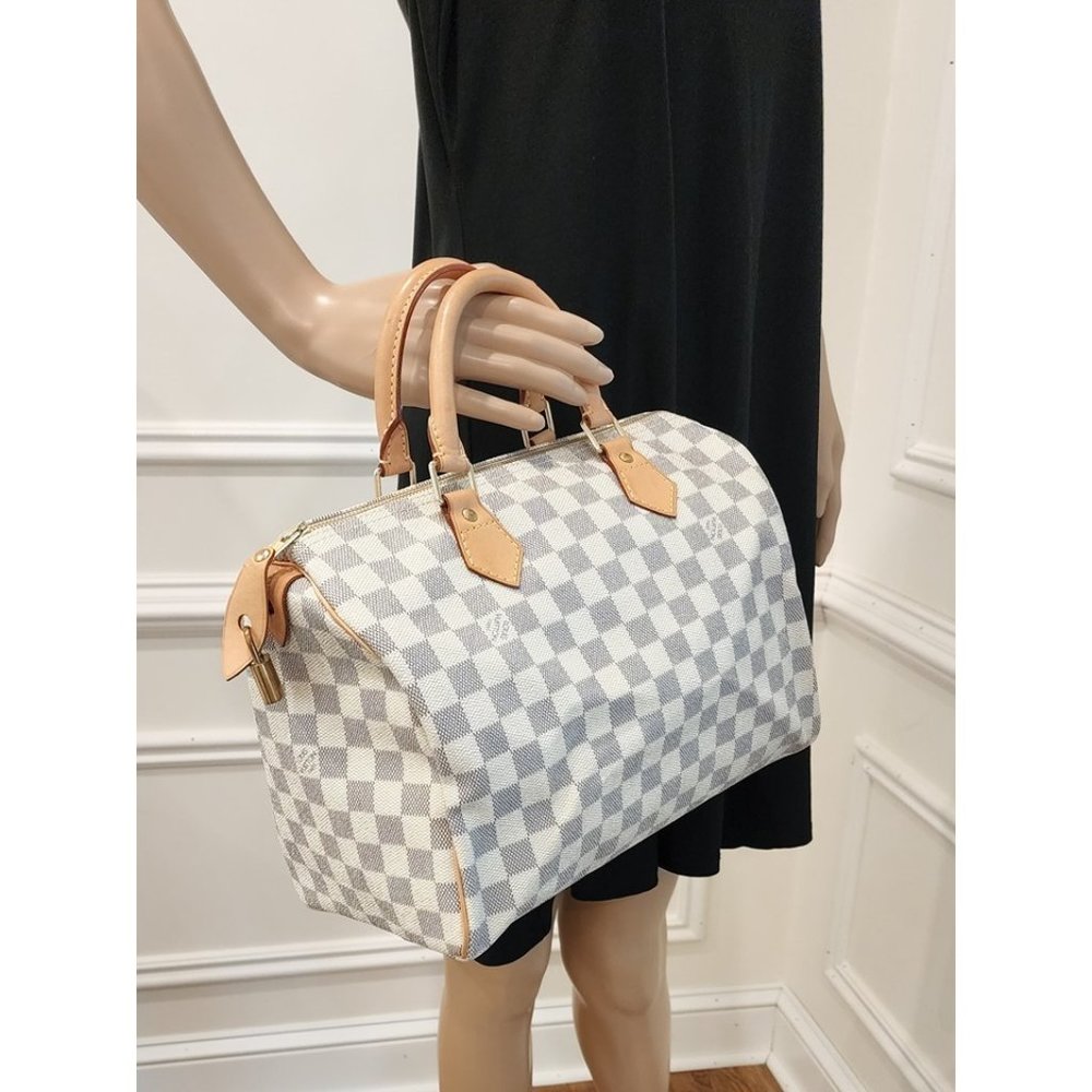 Louis Vuitton Speedy 30 Damier Azur Canvas Tote | Super Mint Condition - Picture 9 of 9